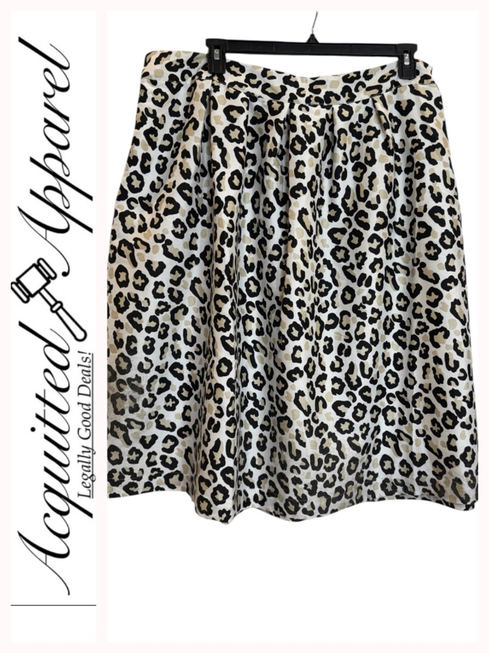 Crown & Ivy Leopard Animal Print Lined A-Line Skirt With Pockets 20W